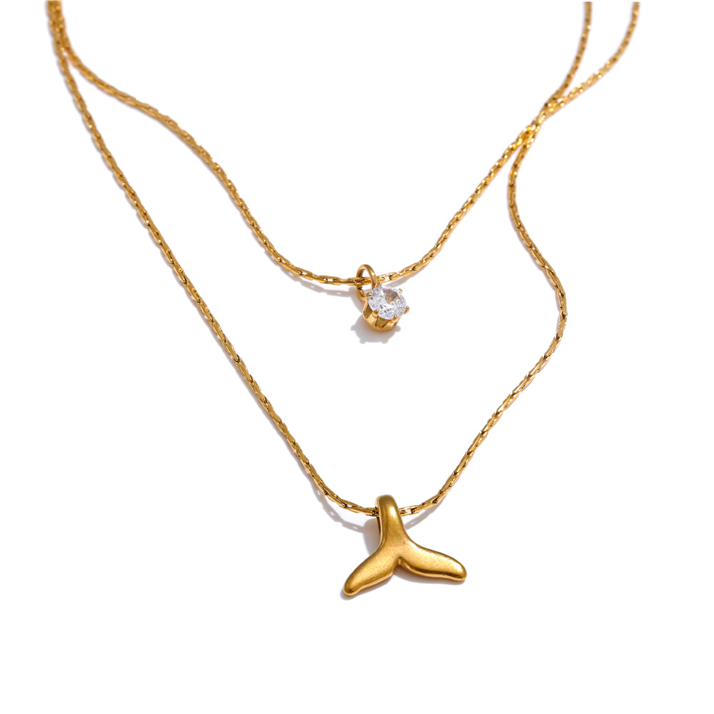 Mermaid Crystal Layered Necklace