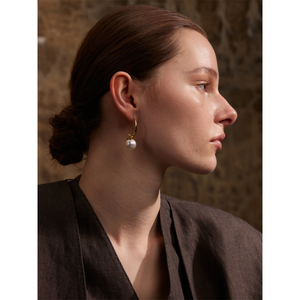 Classic Pearl Drop Hoops