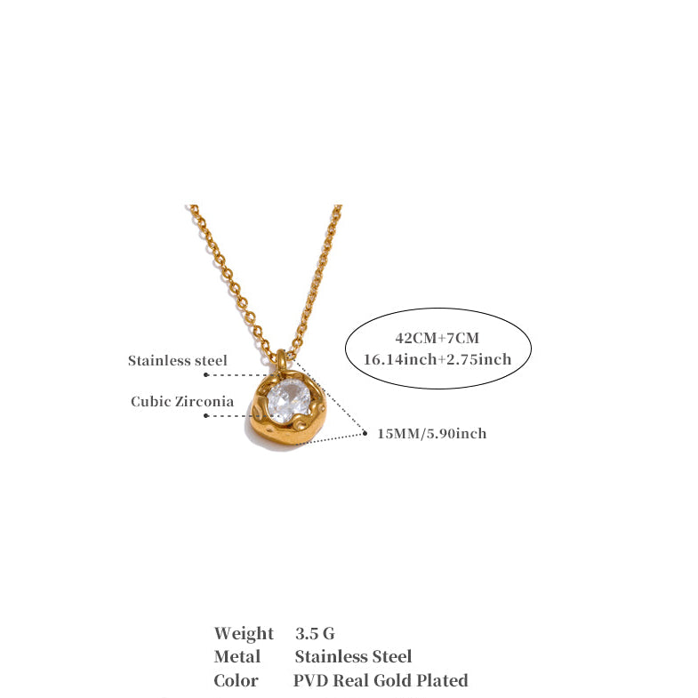 Gold Nugget Crystal Necklace