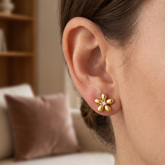 Daisy Gold Petal Studs