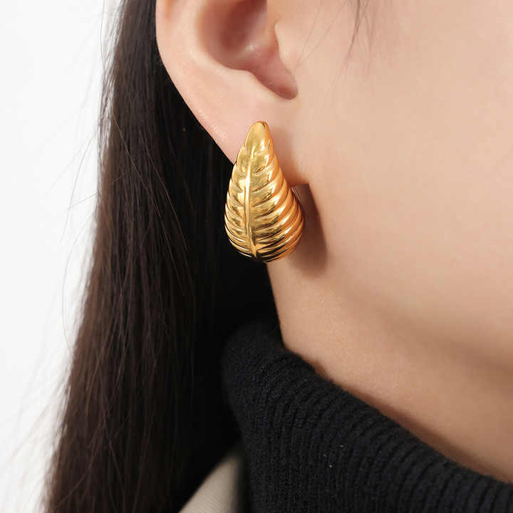 18K PVD Gold Plated Chunky Large Ball Hollow Earring