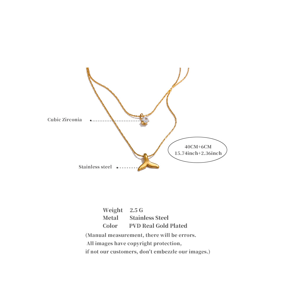 Mermaid Crystal Layered Necklace