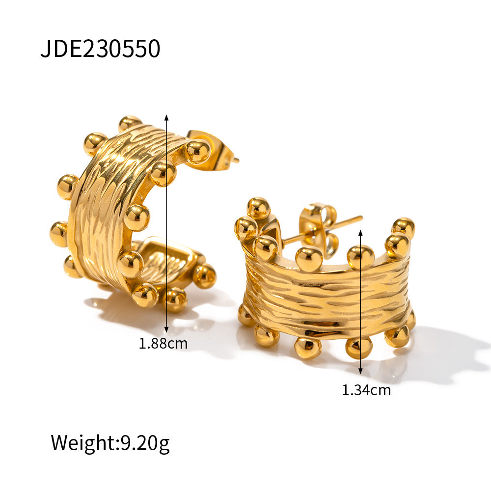 Studded Edge Hoop Earrings