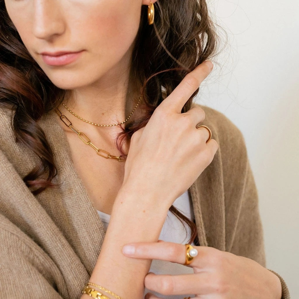 18K Gold Filled Paper Clip Link Chain Necklace