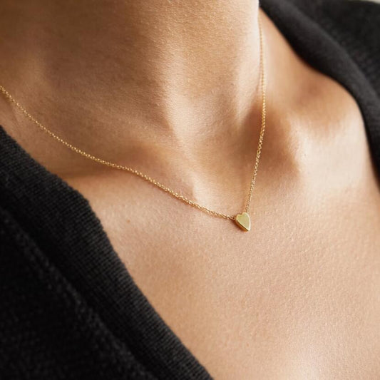 18K Gold Plated Tiny Love Heart Pendant Necklace