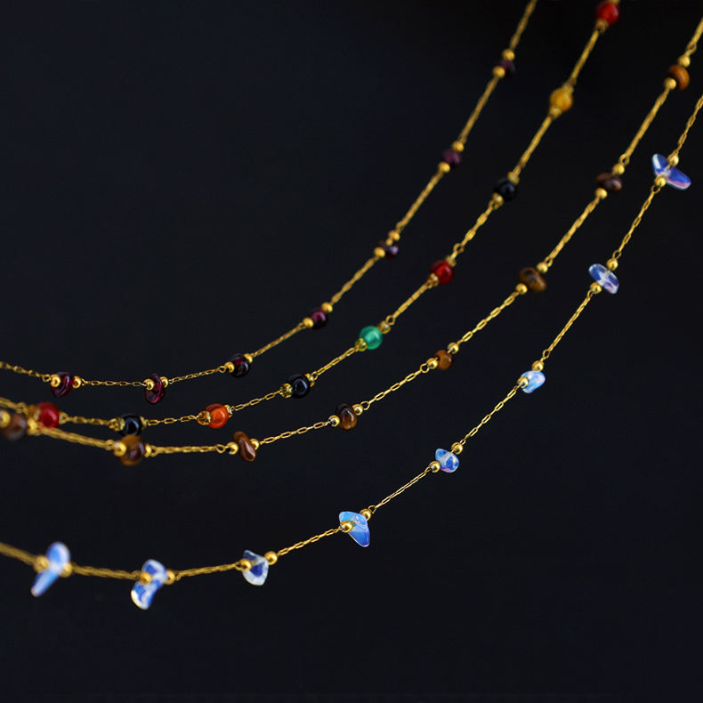 18K Gold Plated Natural Stone Necklace