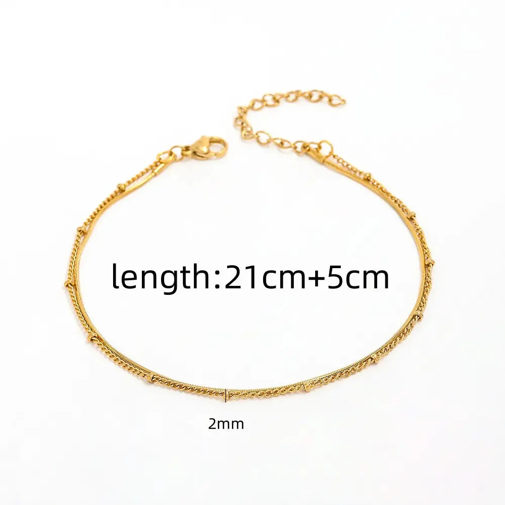 Double Layered Bead Anklets