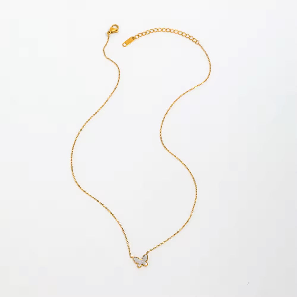 18k Gold Plated Jewelry Shell Butterfly Pendant Necklace