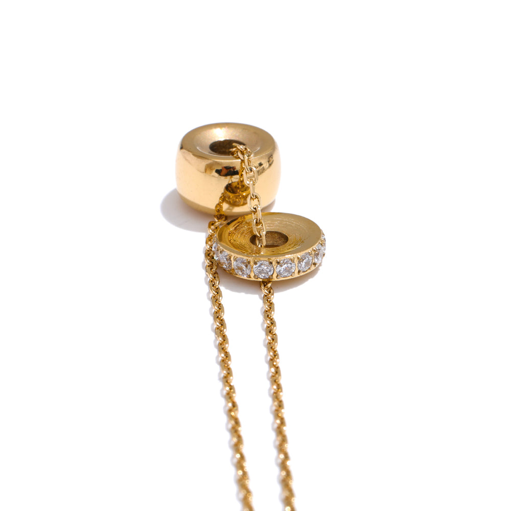 Double Disc Crystal Necklace