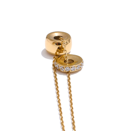 Double Disc Crystal Necklace
