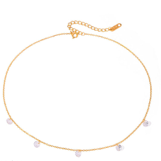Dewdrop CZ Charm Choker