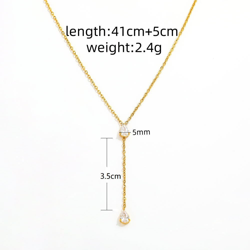 Crystal Y-Drop Necklace