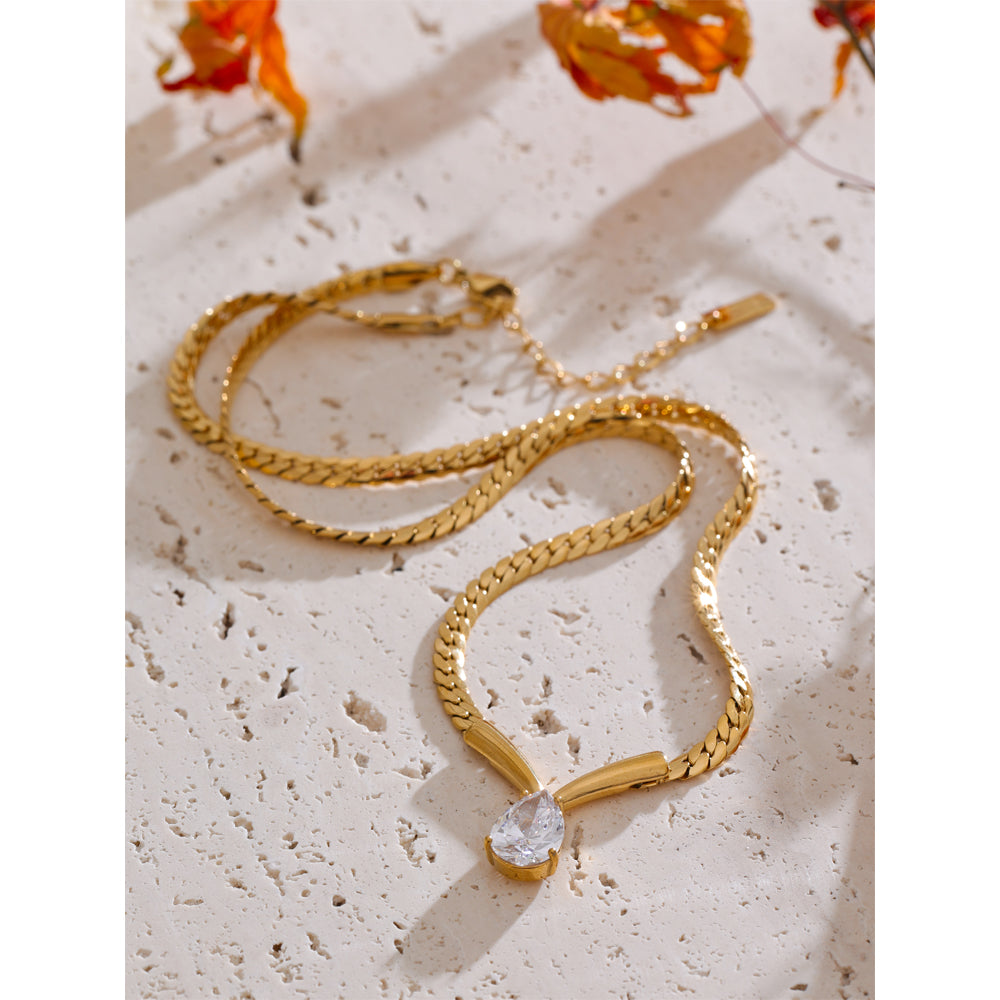 Teardrop Cuban Chain Necklace