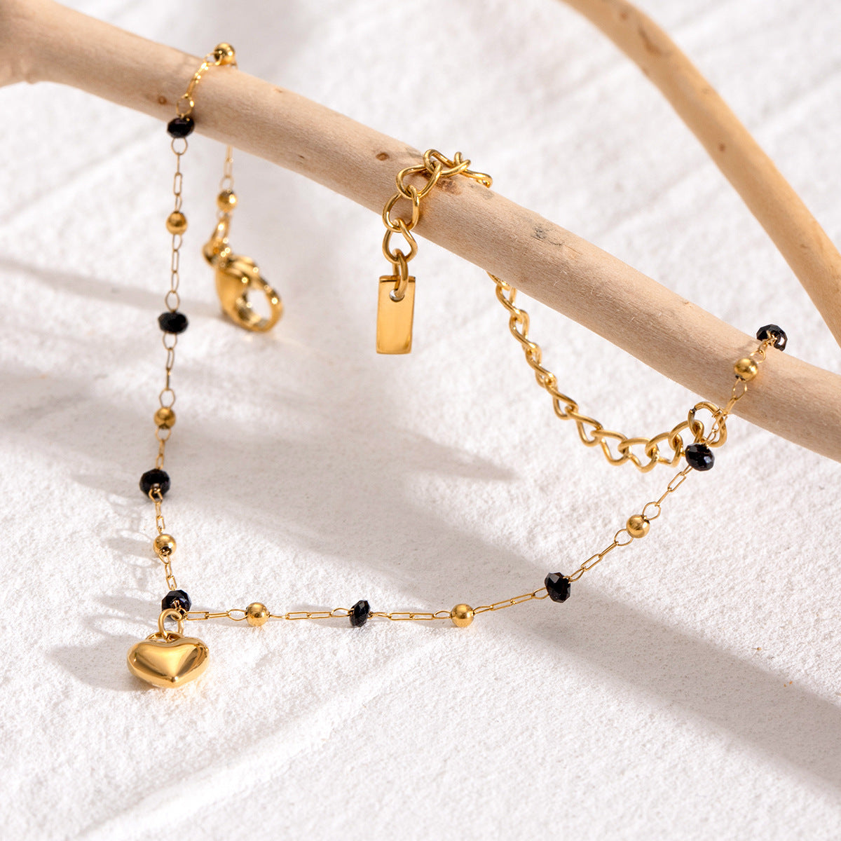 Noir Heart Charm Bracelet
