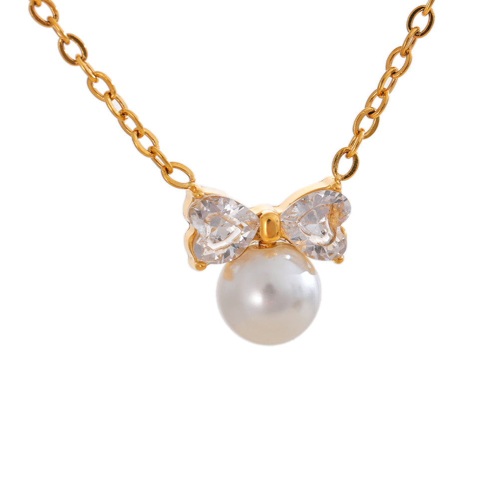 Butterfly Pearl Drop Necklace