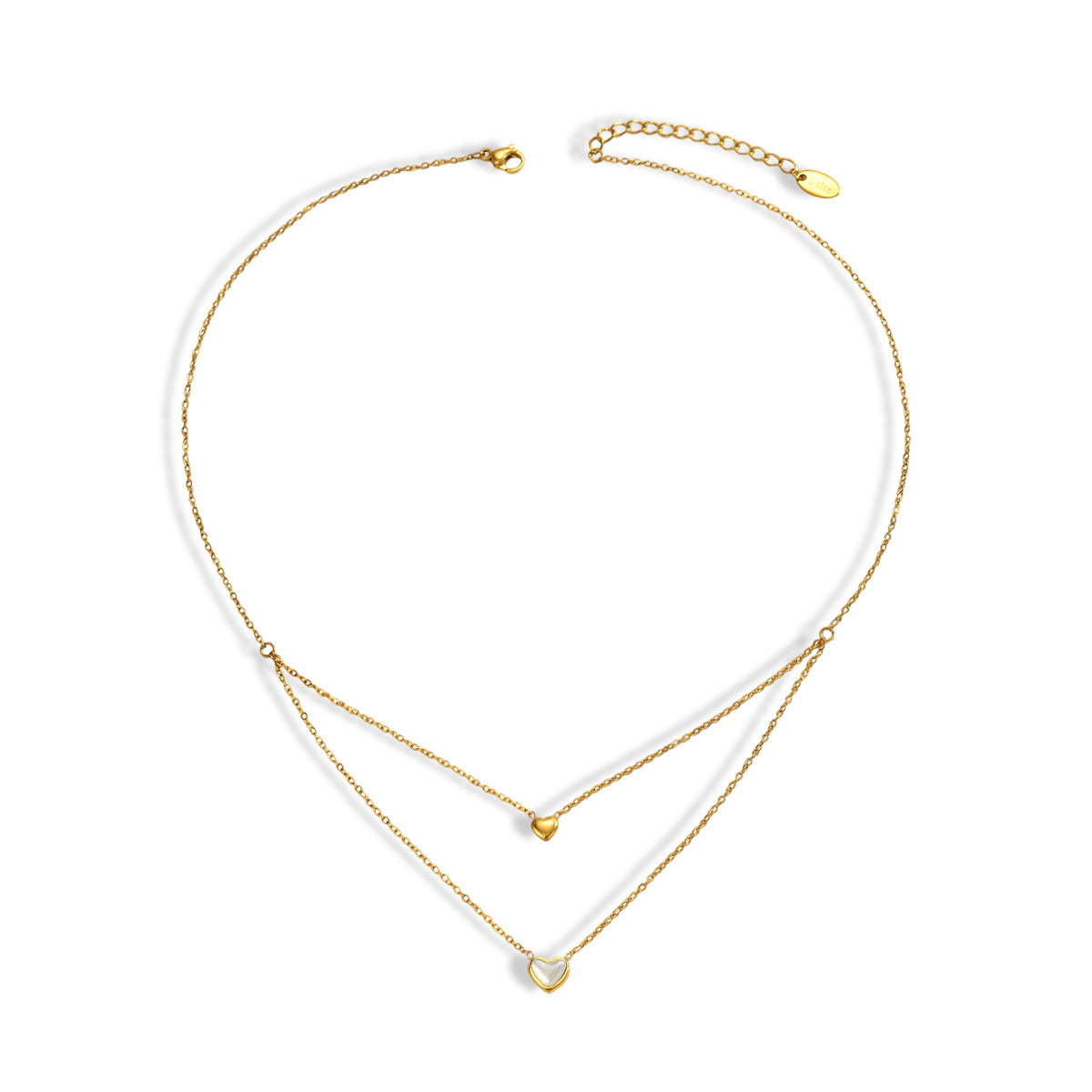 Twin Hearts Layered Necklace