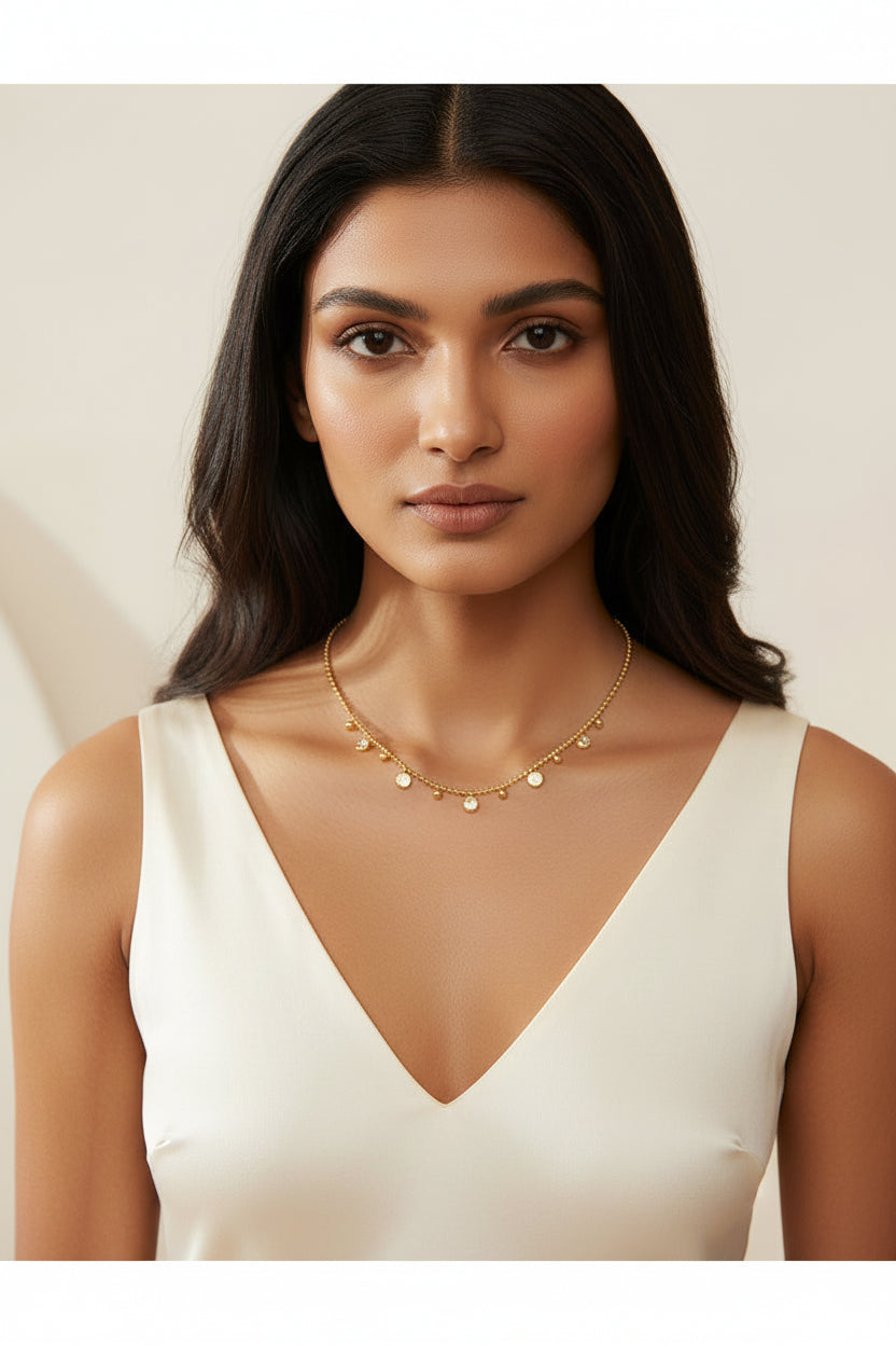 Floating Crystal Charm Necklace