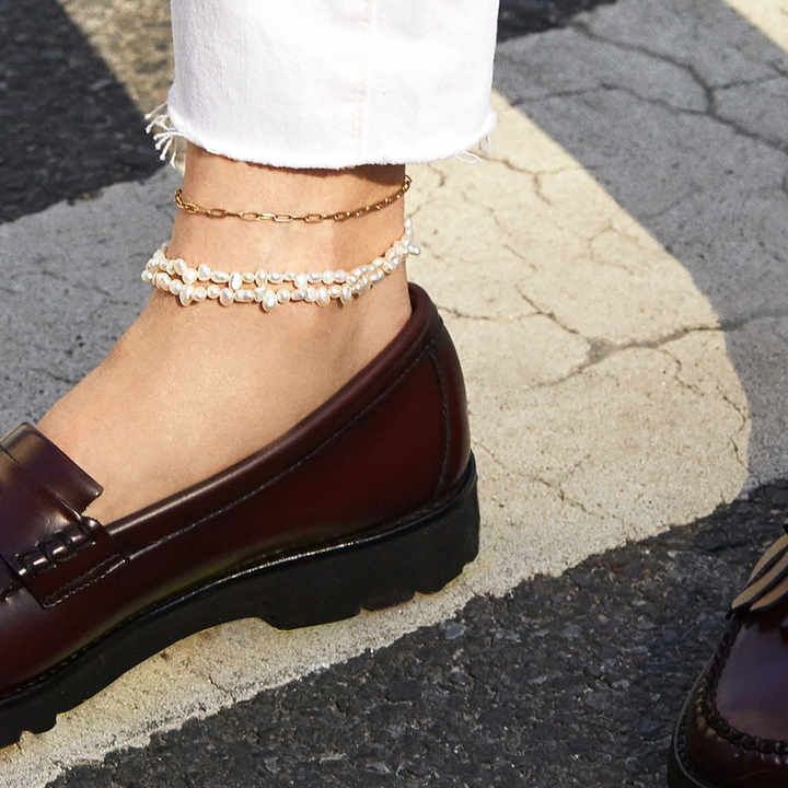 18K Gold Plated Paperclip Link Chain Dainty Anklets