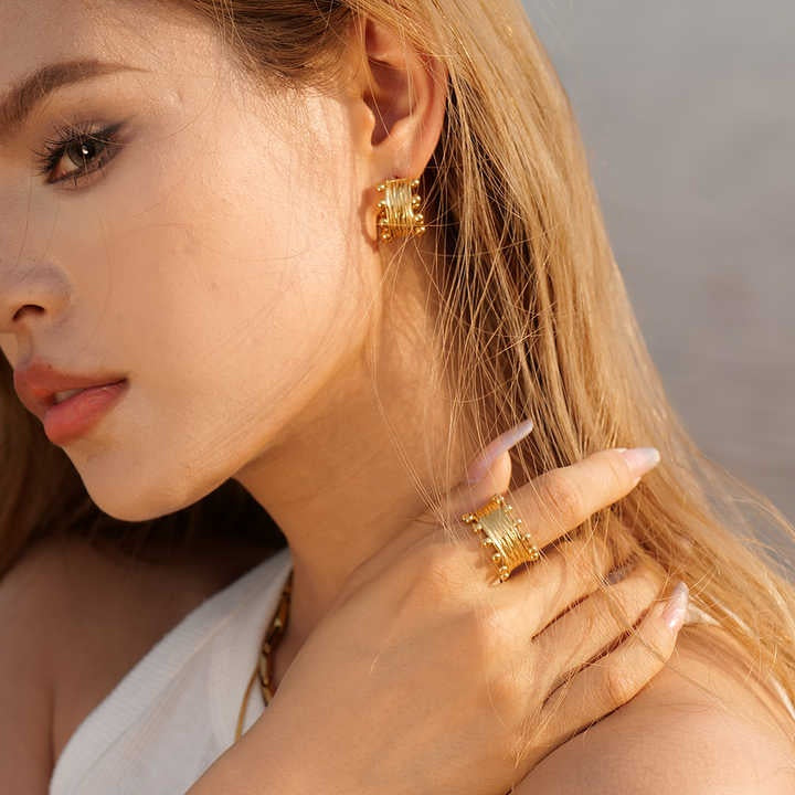 Studded Edge Hoop Earrings