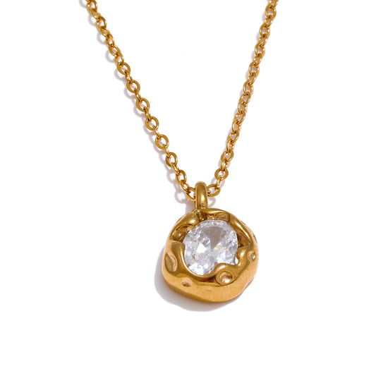 Gold Nugget Crystal Necklace