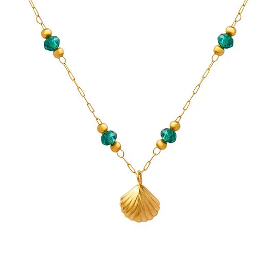 Mermaid Teal Shell Necklace