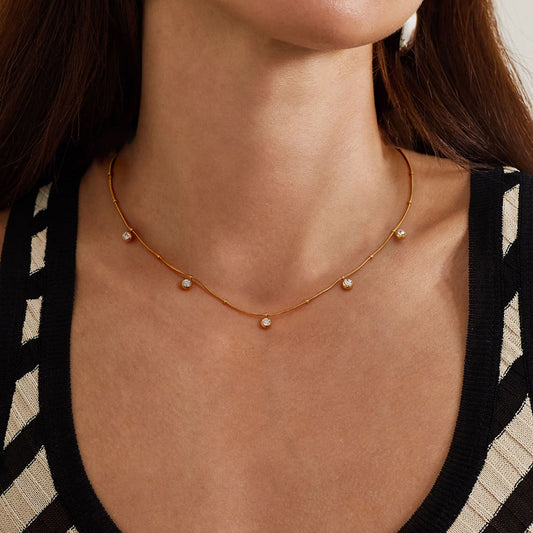 Constellation CZ Station Necklace