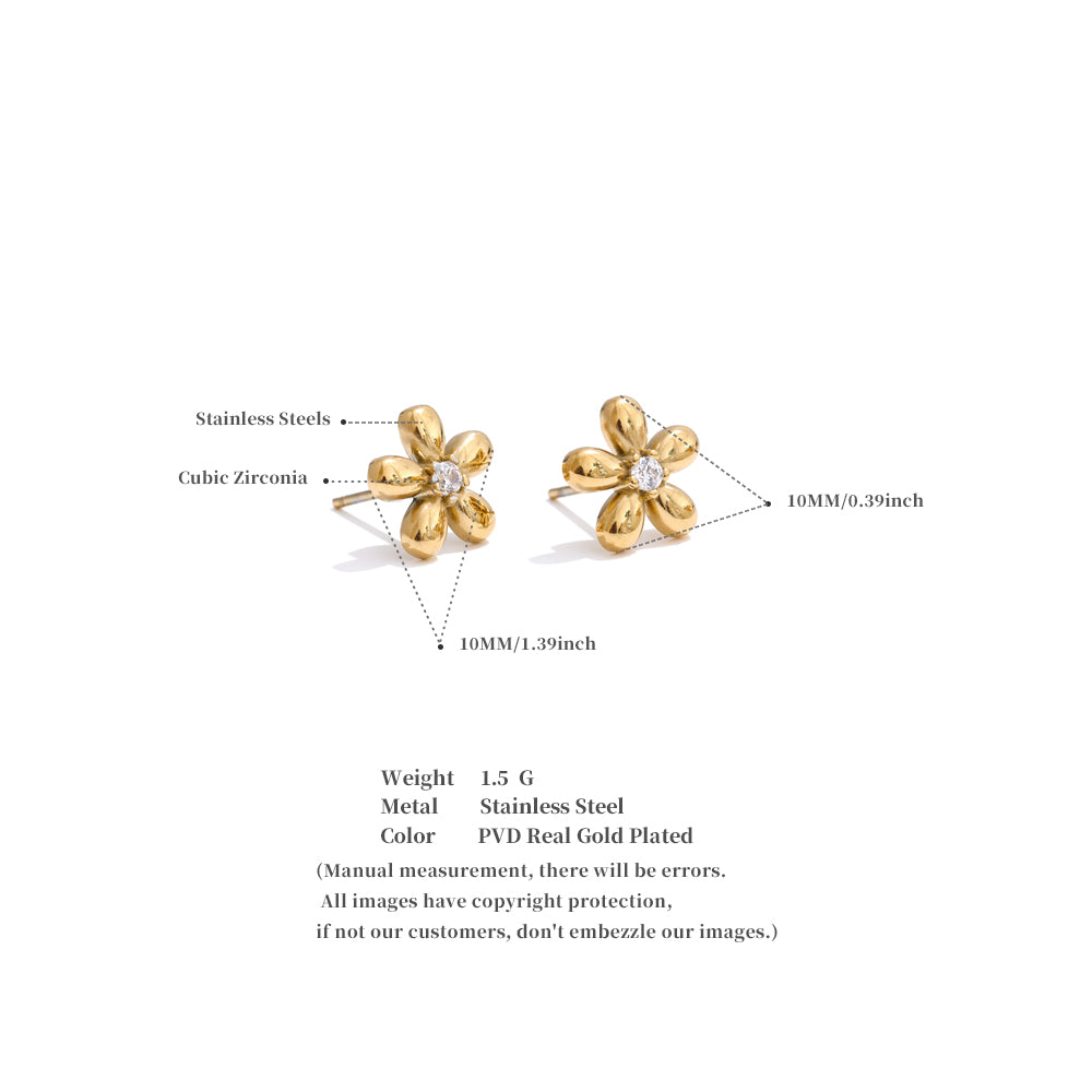 Daisy Gold Petal Studs