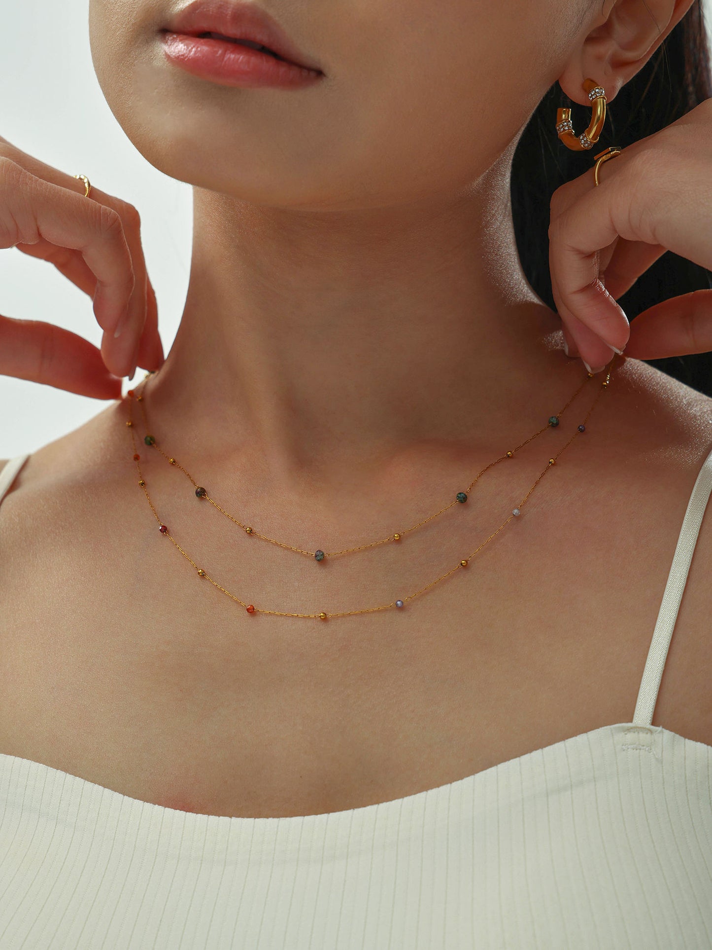 Prism Zircon Station Necklace