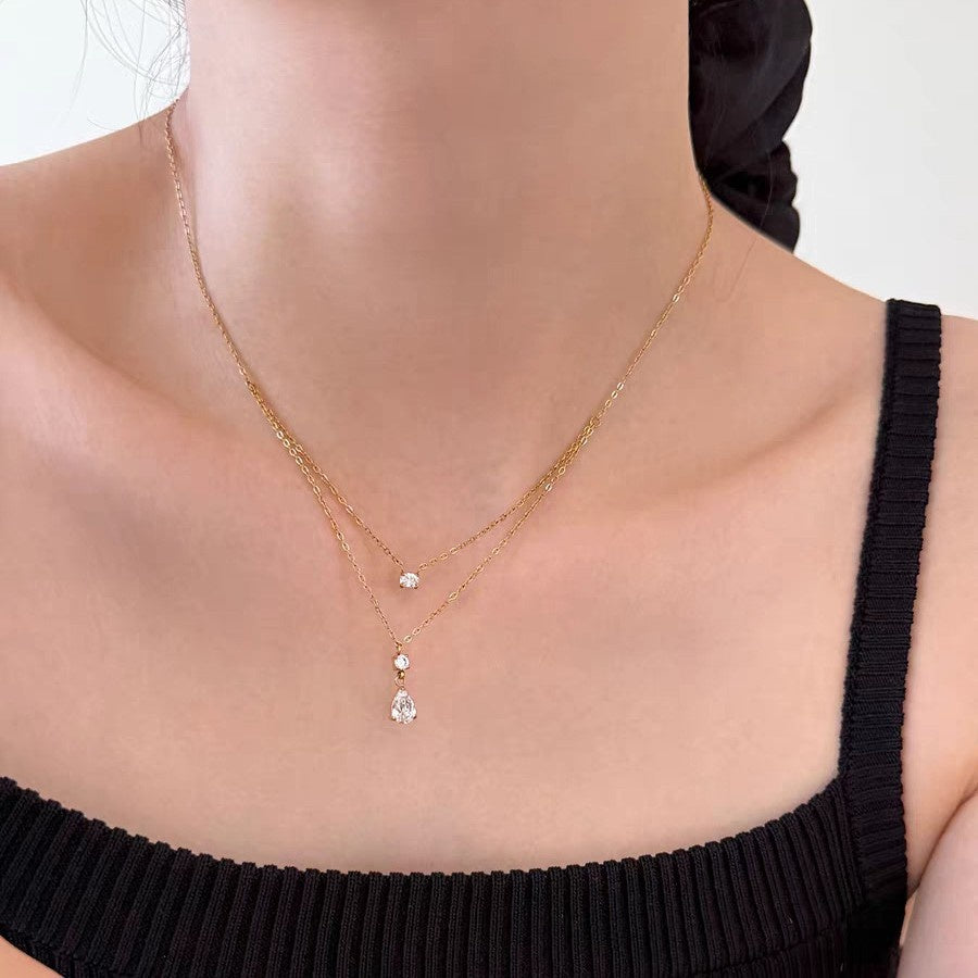 Cascade Double Layer CZ Necklace