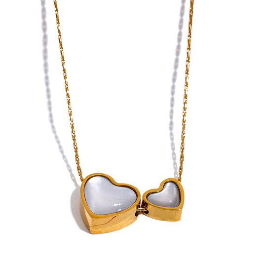 Double Heart Pendant Necklace
