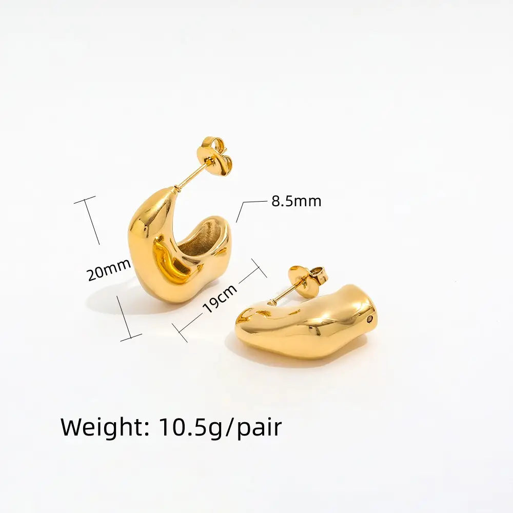 Irregular Stainless Steel Hollow Hoop Earring