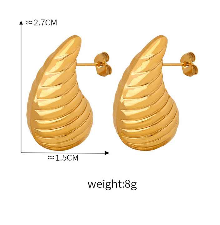 18K PVD Gold Plated Chunky Large Ball Hollow Earring