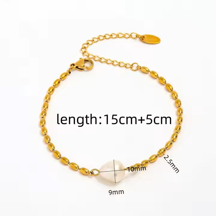 Fresh Water Pearl Measle Bead Bracelet