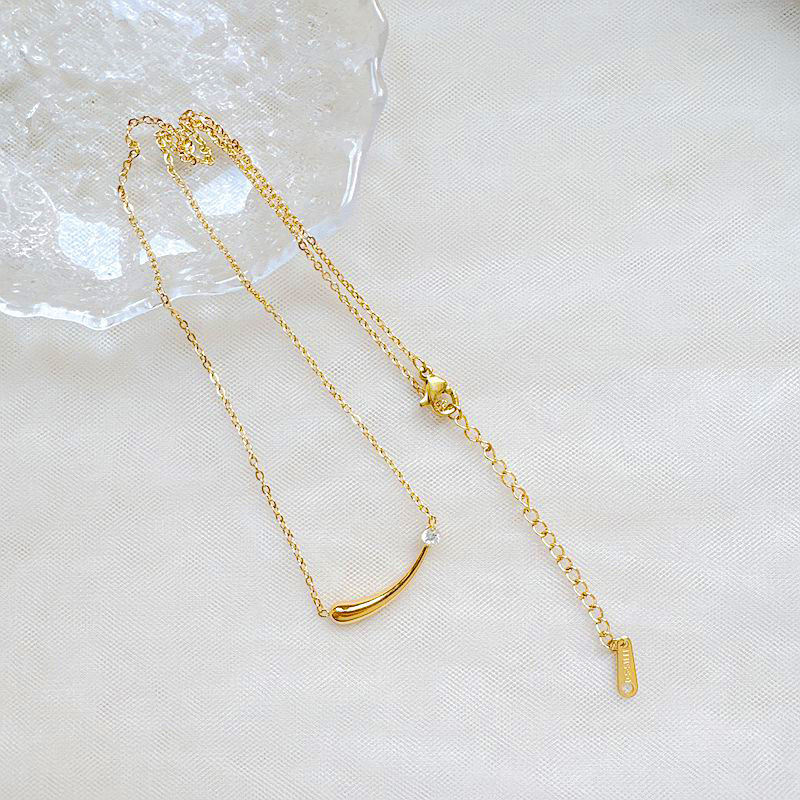 Sculpted Arc CZ Necklace