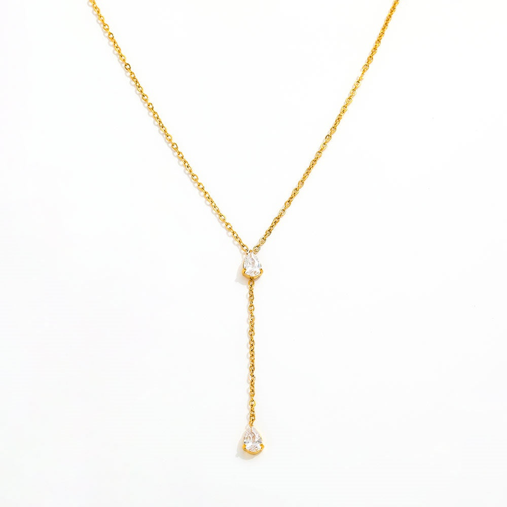Crystal Y-Drop Necklace