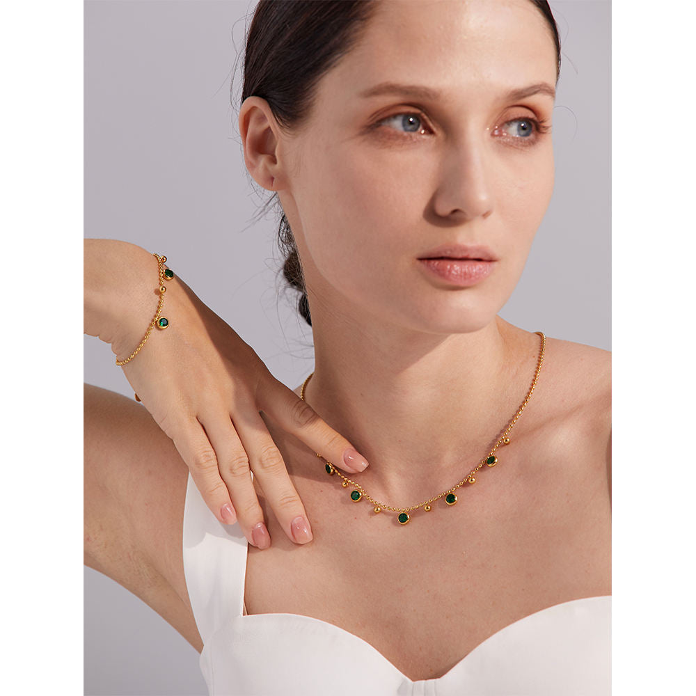 Floating Emerald Crystal Necklace