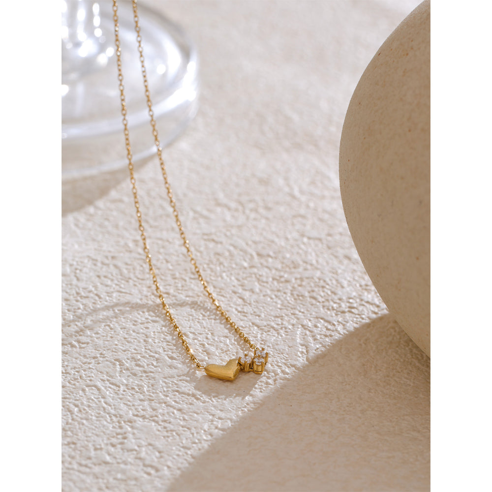 Gold Heart & Sparkle Necklace