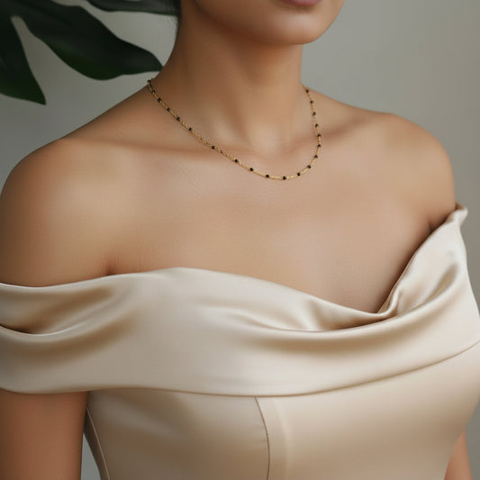 Dainty Black Bead Chain