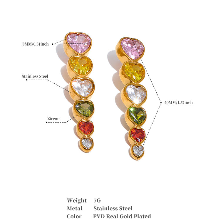 Rainbow Heart Drop Hangings
