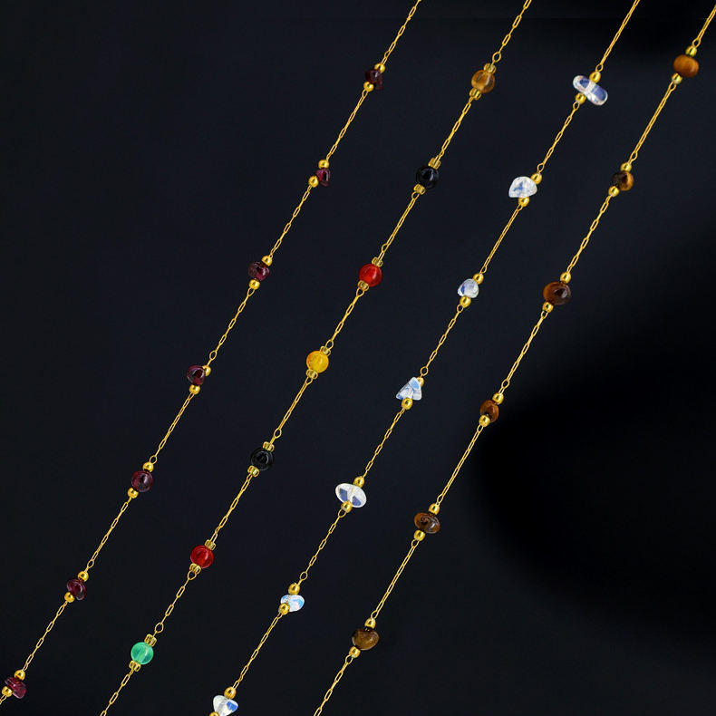 18K Gold Plated Natural Stone Necklace