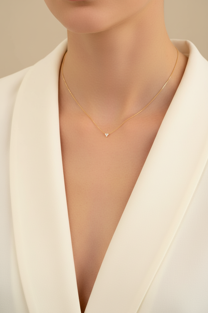 Trinity Crystal Petal Necklace