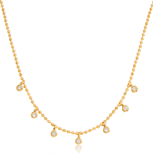 Seven Shimmer Drop Chain Necklace