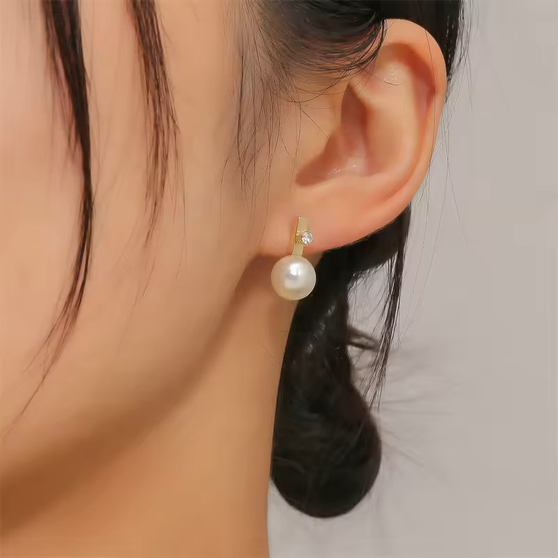 18K Gold Plated Fresh Water Pearl Stud Earrings