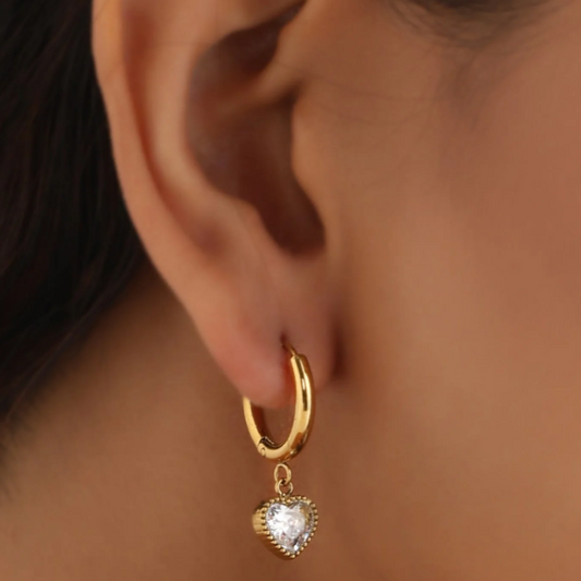 18K Gold Plated Heart Shaped Earrings