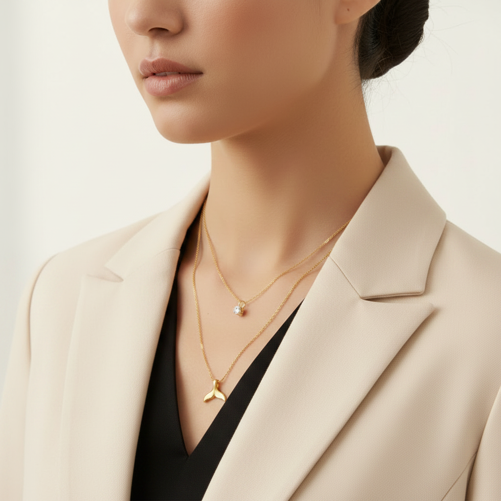 Cream and black formal wear