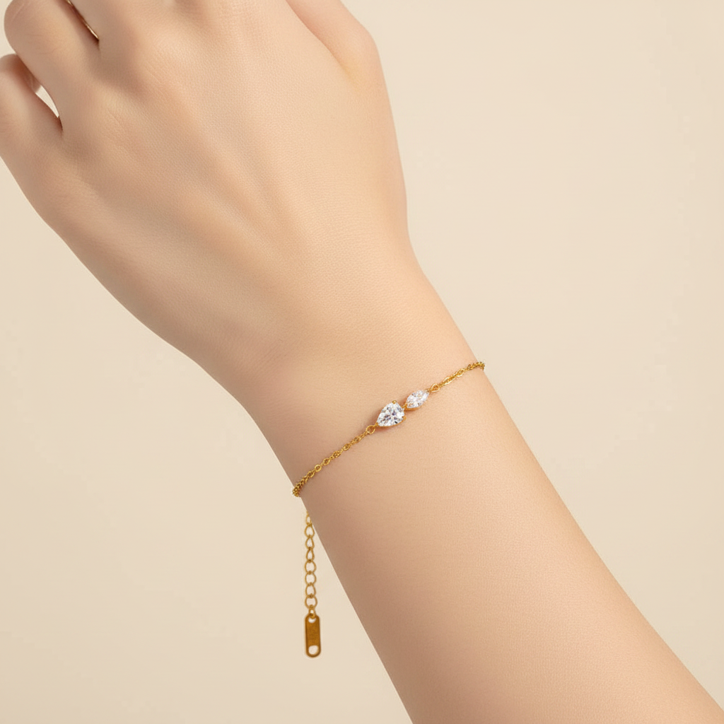 Dual CZ Bracelet Model Shot