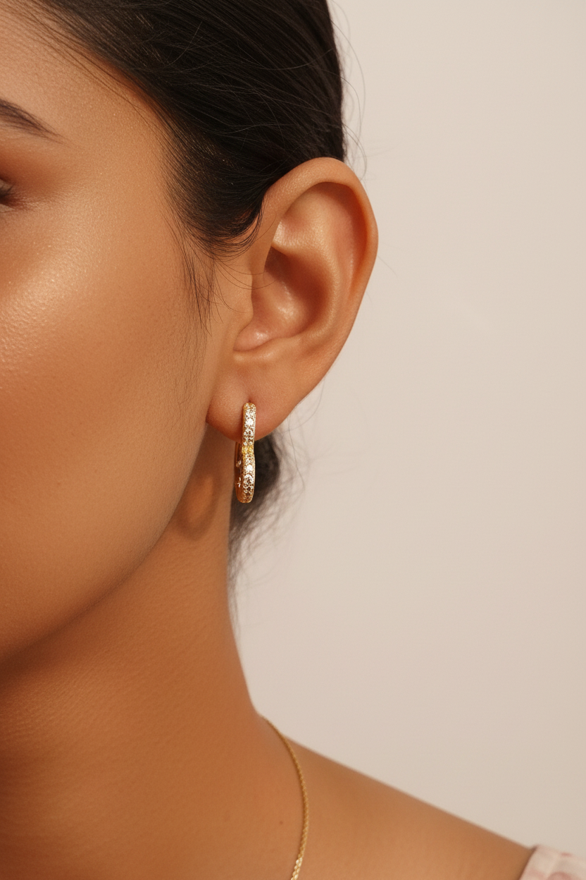 Model ear shot - hair up