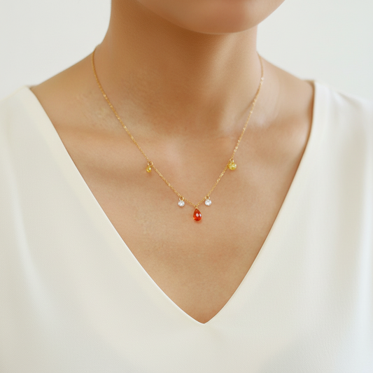 Confetti Charm Drop Necklace