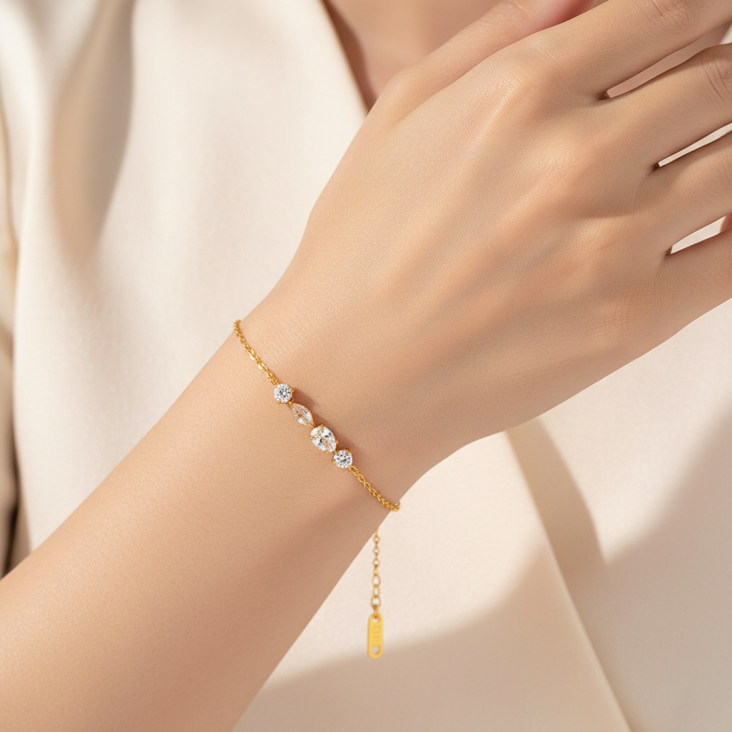 Shimmer Row Bracelet Model Shot