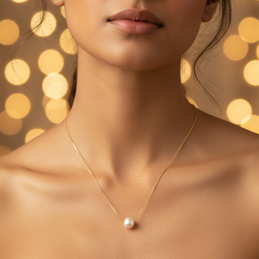 Soleil Pearl Necklace - Indian Model Shot